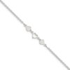 Sterling Silver Polished Lobster Claw Closure Hyperlink Anklet