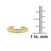 Polished Adjustable Toe Ring with Cubic Zirconia in Yellow Gold