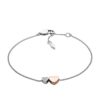 Fossil Women's Duo Hearts Two-Tone Stainless Steel Bangle Bracelet