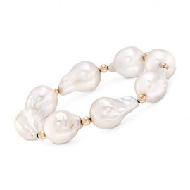 Ross-Simons 13-14mm Cultured Baroque Pearl Stretch Bracelet