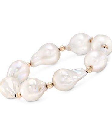 Ross-Simons 13-14mm Cultured Baroque Pearl Stretch Bracelet