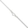 Sterling Silver Solid Polished Flat back Triple Love Heart Ankle Bracelet