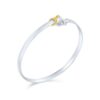 Two Tone Gold Plated Hook And Eye Catch Bangle Bracelet