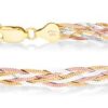 Miabella Tri-Color 18K Gold Over Sterling Silver Italian