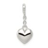 Sterling Silver Heart 1/2in Dangle Enhancer Necklace