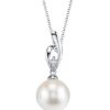 The Pearl Source 14K Gold 9-10mm Round White Freshwater Cultured Pearl