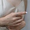 Full Micropave Thin Band Dainty Stacking Ring Wedding Band 14K