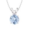 Diamondere 0.40 Carat Aquamarine Solitaire Necklace in 14k White Gold