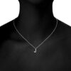 PAVOI 14K White Gold Plated Cubic Zirconia Initial Necklace