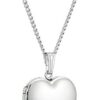 Sterling Silver Polished Heart Locket Pendant Necklace