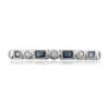 Diamond & Blue Sapphire Bridal Wedding Band Ring 14kt White