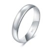 BORUO Sterling Silver Ring High Polish Plain Dome
