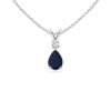 September Birthstone - Blue Sapphire Teardrop Pendant