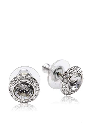 Dazzle with Elegance: SWAROVSKI Women's Angelic Stud Earrings - Rhodium Finish, Clear White Crystal Perfection