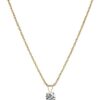 Round Cut 10K Yellow Gold Pendant Necklace and Earrings