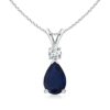 September Birthstone - Blue Sapphire Teardrop Pendant