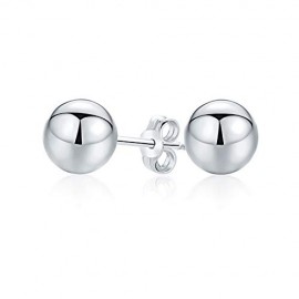 Simple Round Bead Ball Stud Earrings Polished