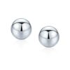 Simple Round Bead Ball Stud Earrings Polished