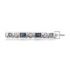 Diamond & Blue Sapphire Bridal Wedding Band Ring 14kt White