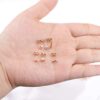Stainless Steel 9 Pairs Rose Gold Moon Stud Earrings