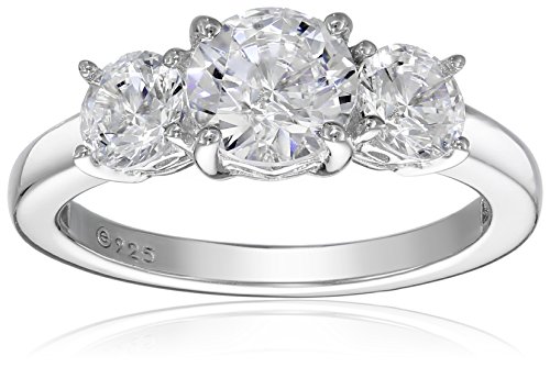 Amazon Collection Platinum-Plated Sterling Silver Round Ring
