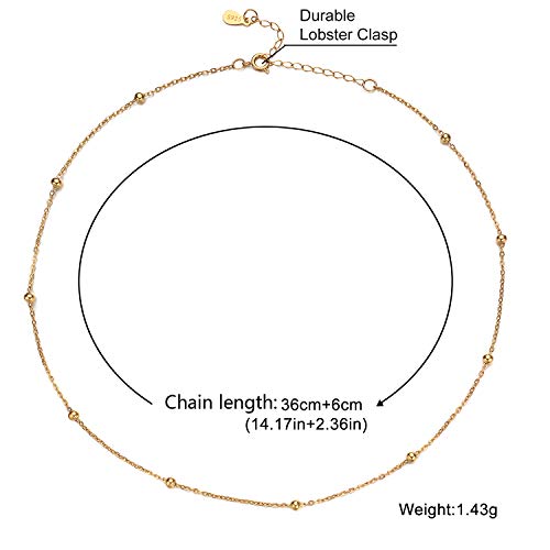 Choker Necklace,18k Gold Satellite Chain
