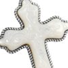 American West Sterling Silver Carved White Mother of Pearl
