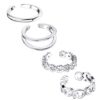 Adramata 4 Pcs 925 Sterling Silver Adjustable Toe & Finger Ring Set for Women 🌸