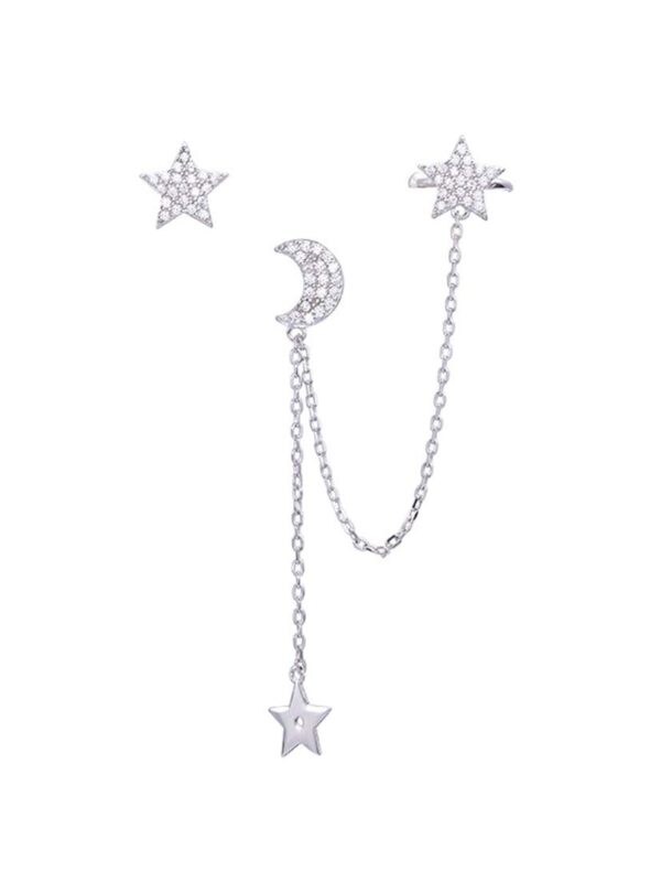 SLUYNZ Sterling Silver Cuff Earrings Chain