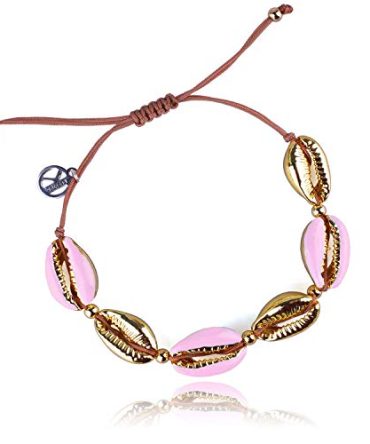 KELITCH Gold Shell Cowry Charm Bracelet Handmade