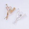 Hairdresser Scissors and Comb Brooch Pin