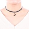 FJ leather Moon Choker Necklace for Women