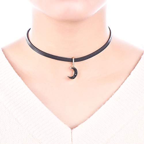 FJ leather Moon Choker Necklace for Women