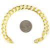 Nuragold 10k Yellow Gold 11mm Cuban Curb Link Chain Bracelet
