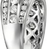 2.0 Carat Diamond, Channel and Prong Set 10kt White Gold 3-Stone