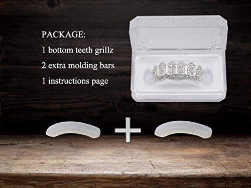 18K Gold Plated Iced Out CZ Fang High Bottom Mouth Enamel Grills Set