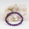 Amethyst Gemstone Beaded Stretch Bracelet 6mm Round Beads