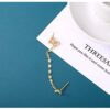 Double Butterfly Chain Cuff Wrap CZ Sterling Silver