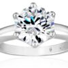 Silver Solitaire Ring set with Round Swarovski Zirconia