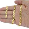 10k Yellow Gold 7mm Solid Cuban Curb Link Chain Bracelet