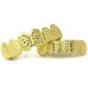14k Plated Gold with Diamonds Cut Grillz Gold Teeth Set