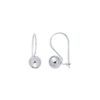 14k White Gold Round Ball Lever Back Earrings