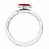 Sterling Silver Enameled Hearts Band Ring Size 5.00