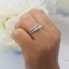 Captivating 5 Stone Diamond Bridal Ring Set in 14K White Gold - Timeless Elegance for Size 5.5