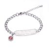 linnalove Shining Diamond Cutting Medical Alert id Bracelet