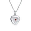 Small Simulated Red Garnet CZ Locket Necklace