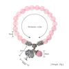 Top Plaza Stretch Rose Quartz Tree of Life Lucky Stone Bracelet