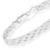 Miabella Sterling Silver Italian 6-Strand Diamond Chain Bracelet