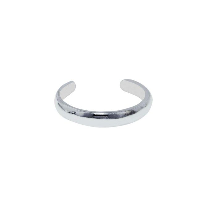 925 Sterling Silver With Rhodium Finish Shiny Ring