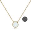 Opal Necklace Gold Plated Round Disc Pendant Enhancers